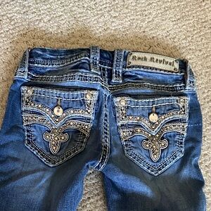 Rock Revival Women's Blue Boot Cut Jeans with Embellishments